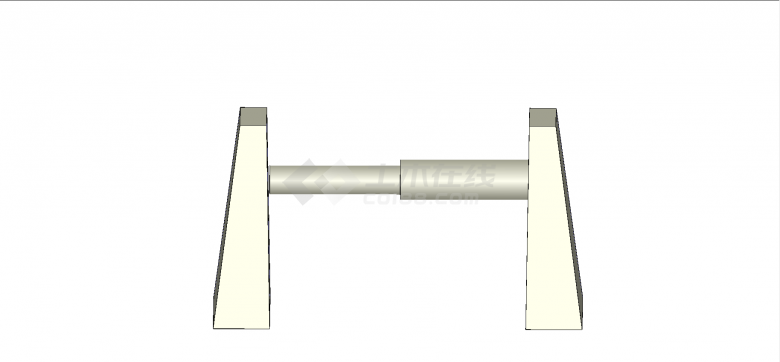 现代梯形样式支柱桌面挂杆摆件su模型-图二