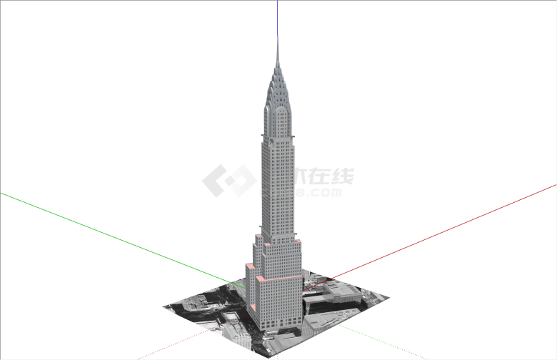 精美欧式风格摩天高层办公楼su模型-图一