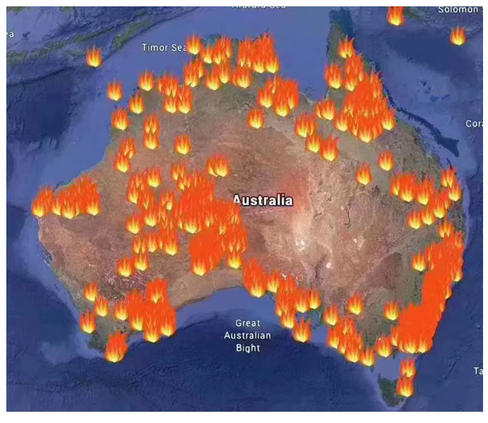 这都是 人类史上最为严重的火灾之一! 而如今澳洲山火的面积, 更直
