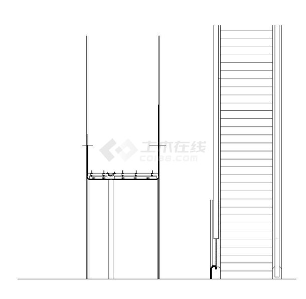 某美学馆大堂自动扶梯墙面详图-图一