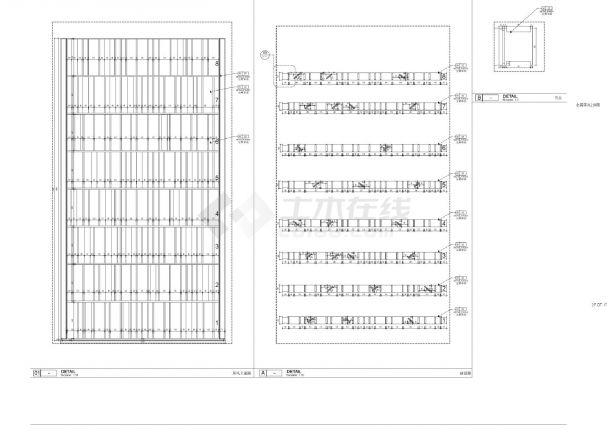 杭州某美学馆-2F.DT.16～19金属屏风详图CAD图-图二