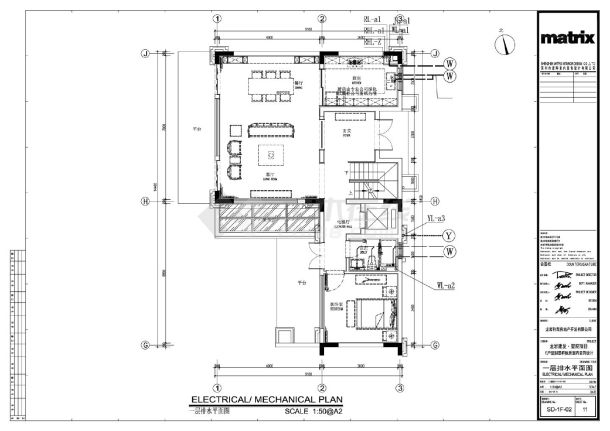 建发龙岩玺院项目E户型别墅样板房-1F 2F水图-图二