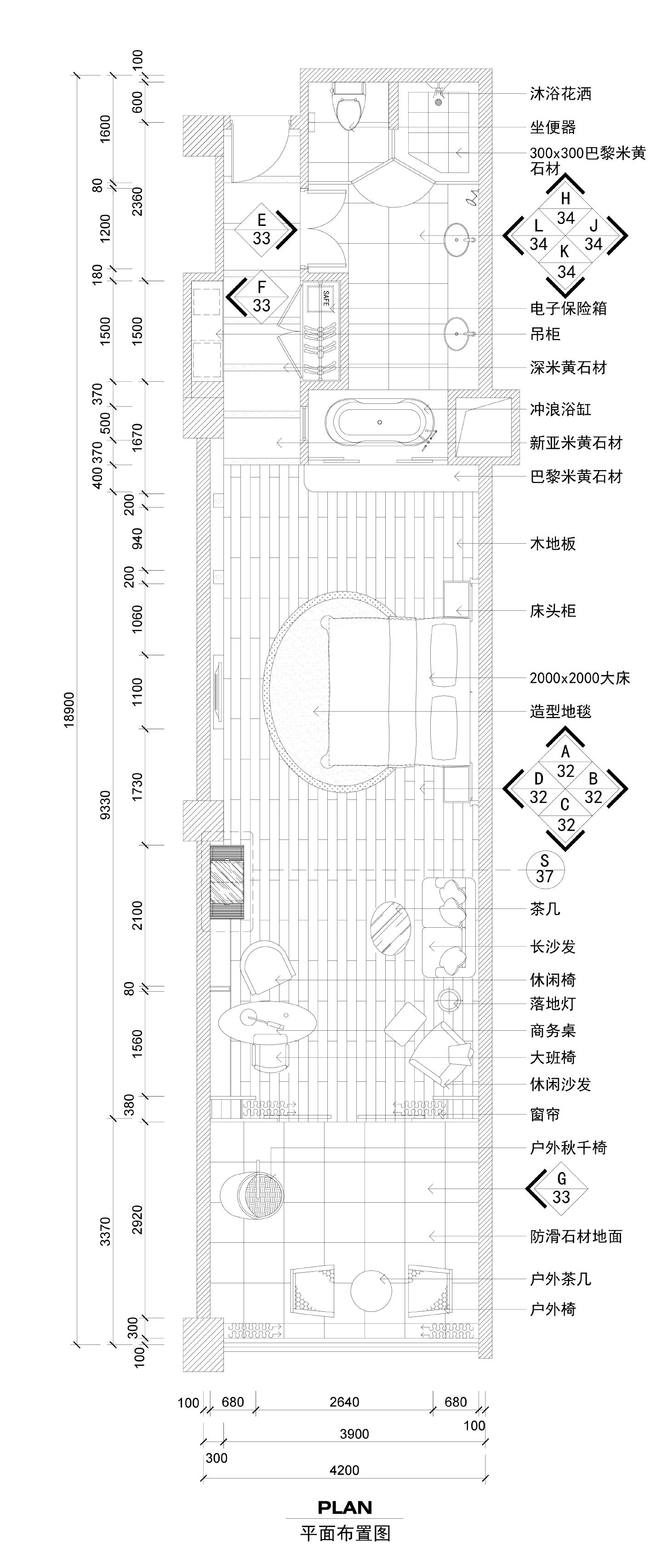 宾馆豪华装饰设计CAD图