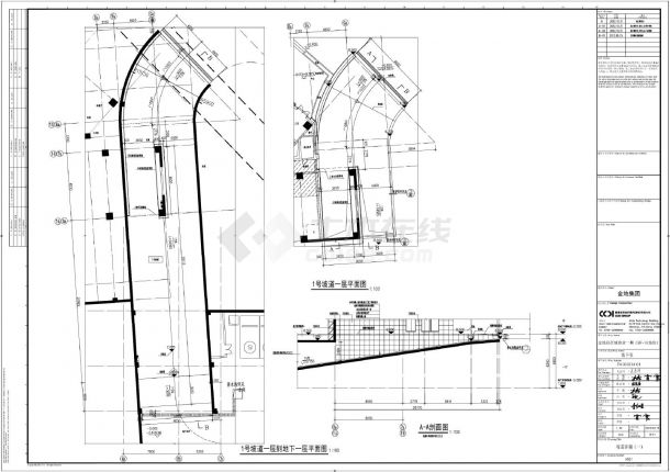 金地自在城商业一期（BF-10地块）地下室-坡道详图CAD图-图二