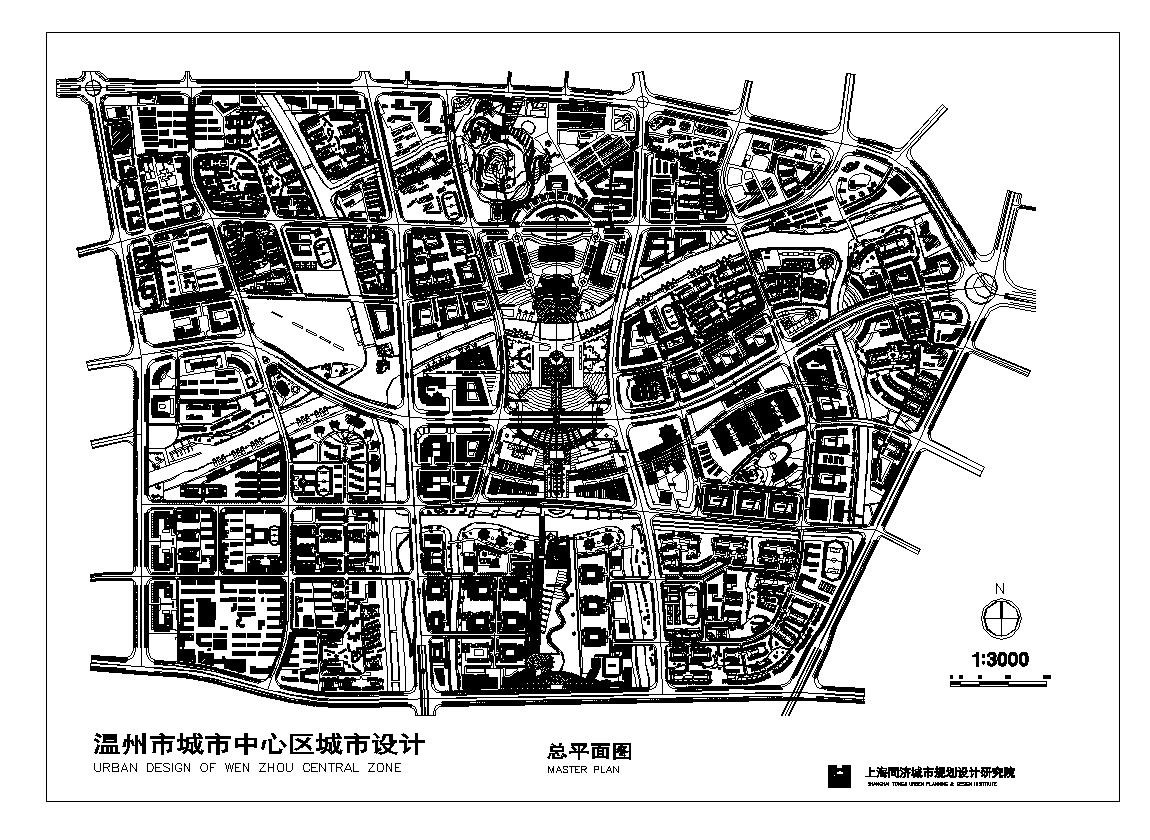 温州市城市中心区城市总平面设计图