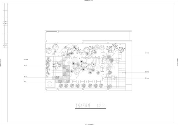 某办公楼屋顶庭院花园平面图及详图-图二
