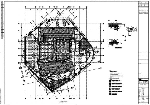百度国际大厦东塔楼S0103-地下室底板结构平面CAD图-图一