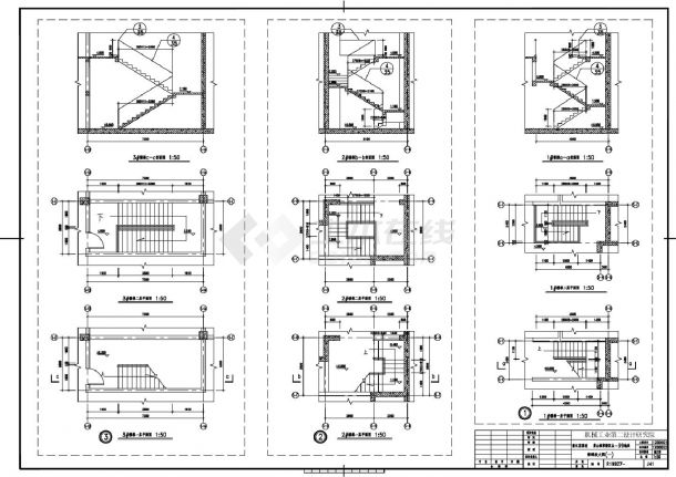 浙江莱茵达萧山城市新区A-39地块-楼梯放大及节点详图CAD图-图二