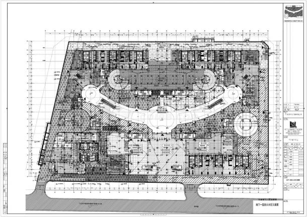 某世贸中心建筑地下一层防火分区图纸-图一