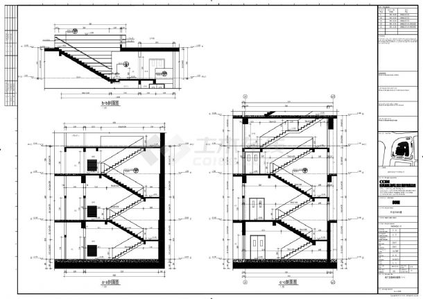 升龙环球大厦-建施-地下室楼梯剖面CAD图-图二