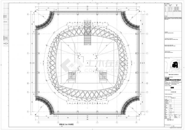 某高层大厦塔冠建筑平面图-图一