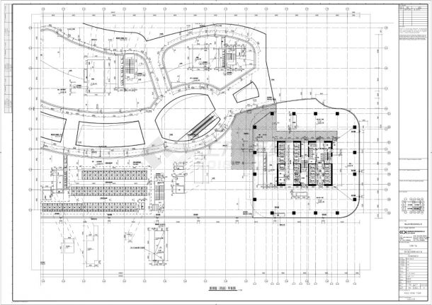 仟晖广场南区商业裙楼及地下室-建施平面CAD图-图二