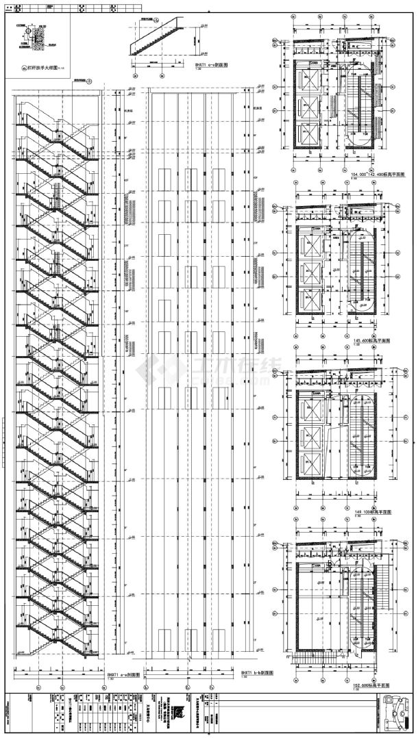义乌世贸中心B栋住宅-建施核心筒详图CAD图-图二