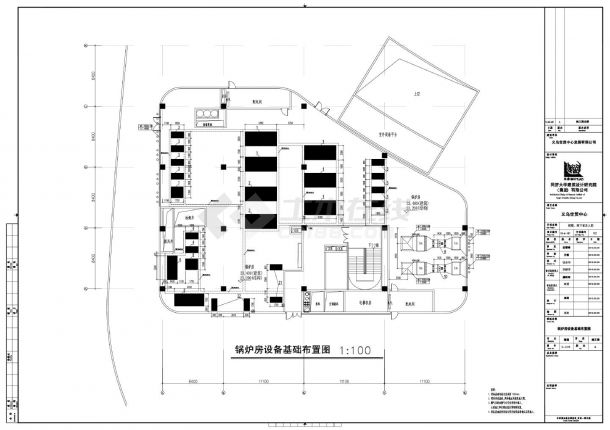 义乌世贸中心裙楼 地下室及人防-锅炉房暖通施工CAD图-图二