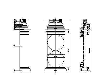 罗马柱式平面节点图块-图一