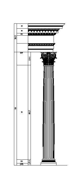 罗马柱式平面节点图块-图二