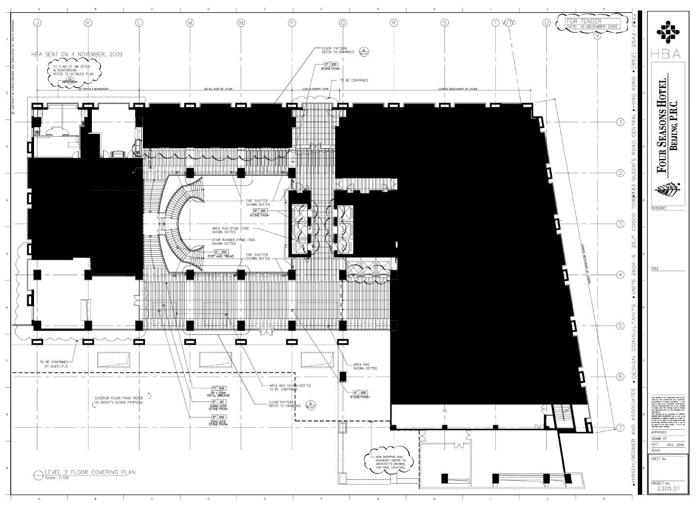 北京四季酒店大堂-L2二层装饰设计施工CAD图