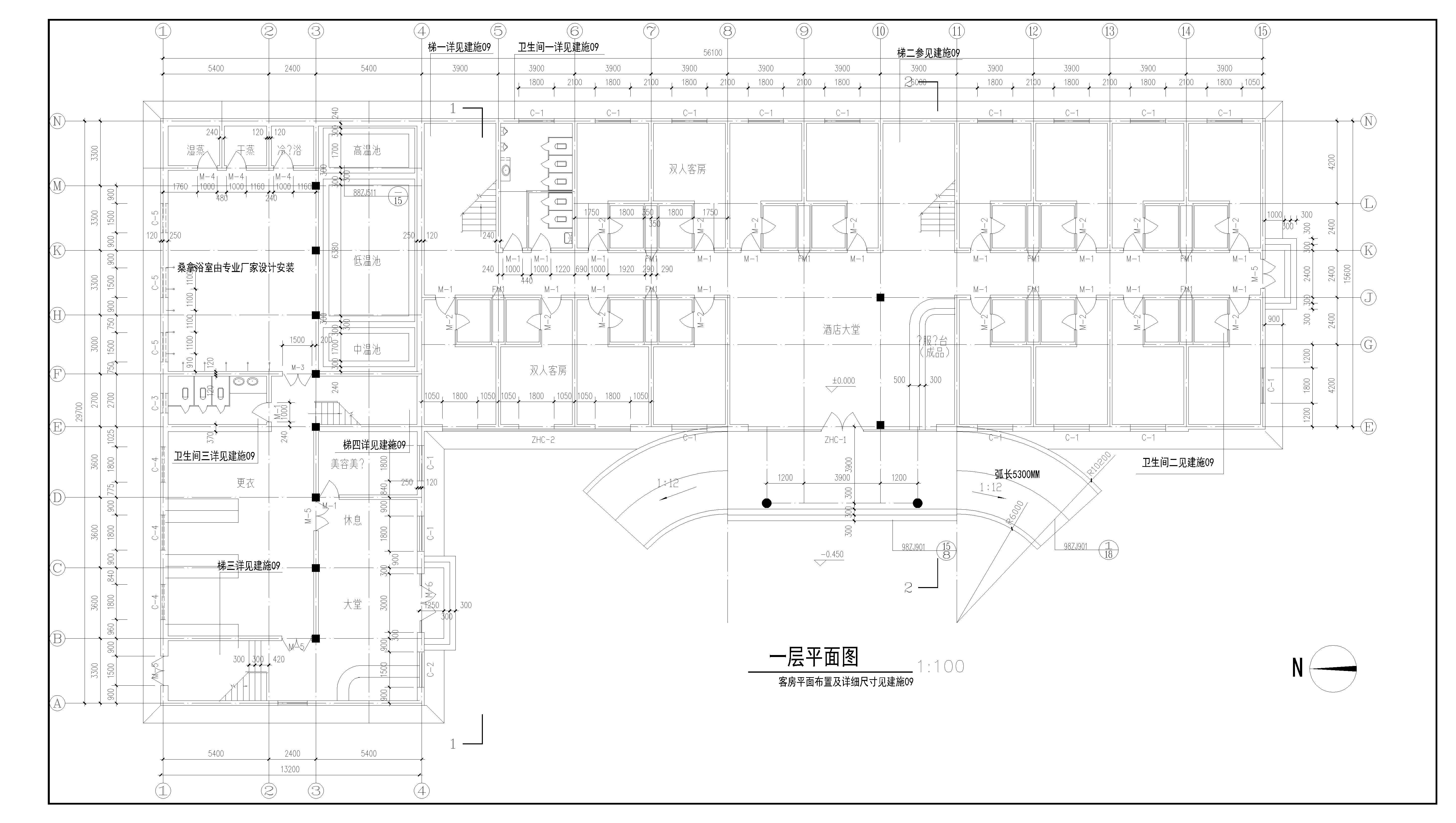 CAD设计图纸宾馆全套建筑施工图
