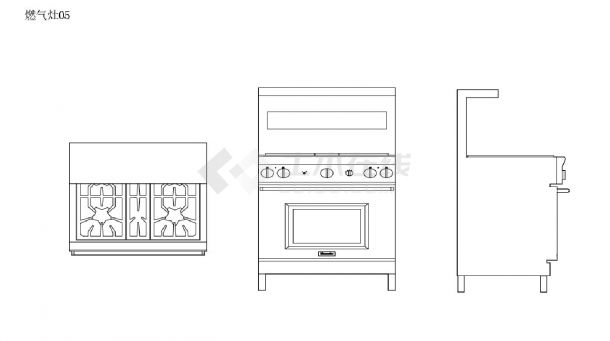 CAD图库 - 电器类 - 燃气灶.集成灶.电磁炉.热水器（14种，37个块，有遮罩）CAD图-图一