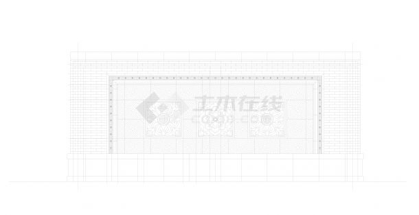 中式 青砖 汉白玉雕花景墙 平立剖 节点 及 结构 全套 施工图-图二