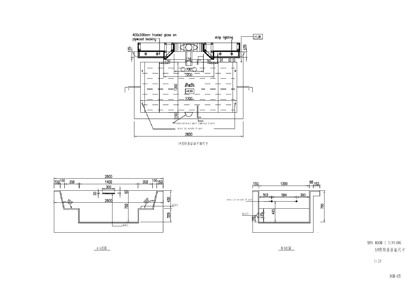 阴阳房建筑施工制图图例CAD图