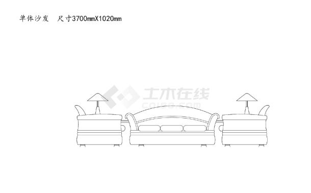 沙发类（整理图库）＆（立面）单体沙发家具组合25个(七）CAD图-图二