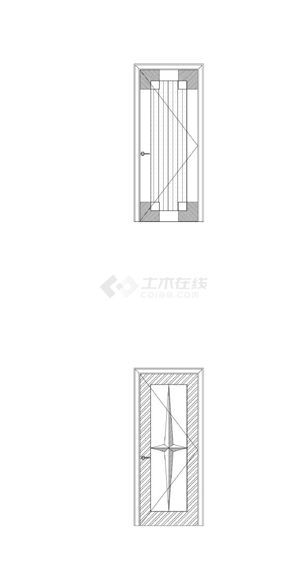 门窗类室内家装简约门立面图库-图二