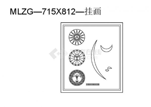 陈设类（整理图库）＆（立面）儿童房挂画28个CAD图-图二