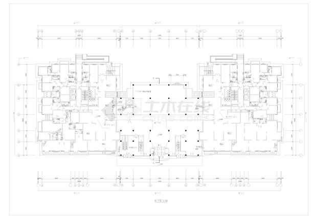 北京高层商住楼建筑图纸CAD-图一