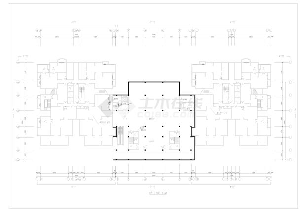 北京高层商住楼建筑图纸CAD-图二