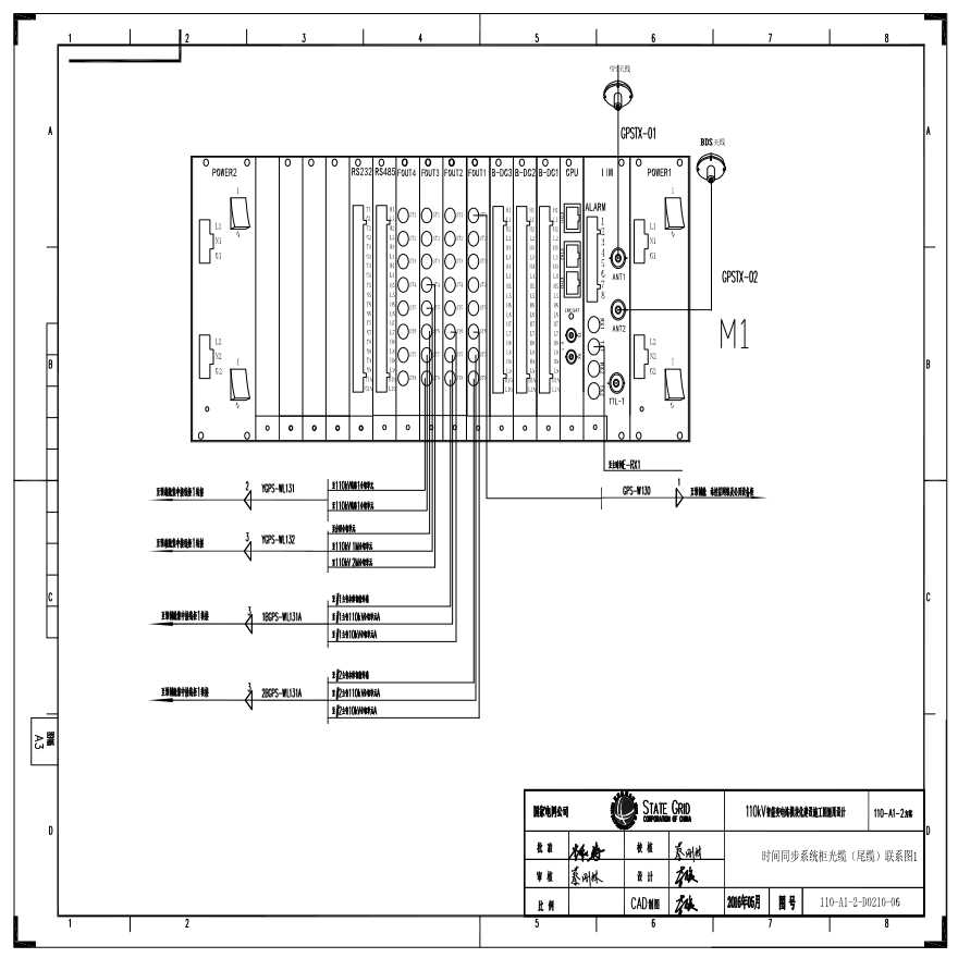 110-A1-2-D0210-06 时间同步系统柜光缆（尾缆）联系图1.pdf-图一