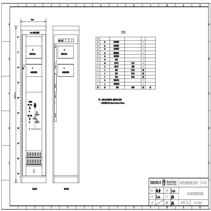 110-A1-2-D0202-09 110kV 2M母线GIS智能控制柜柜面布置图.pdf-图一