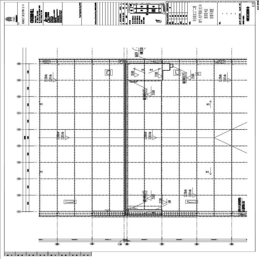 HWE2CD13ENR-B-电气-生产用房(大)16屋顶层-B区防雷平面图.pdf-图一