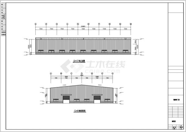 某石材公司建筑钢结构工程CAD图-图二