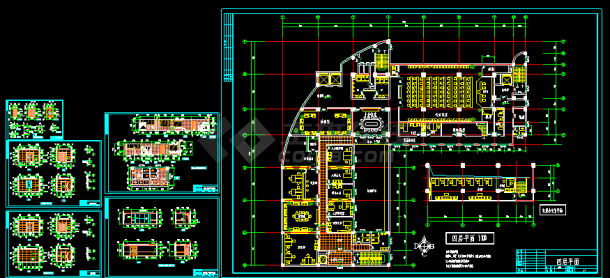 某市电信大楼建筑CAD设计施工平面图纸-图一