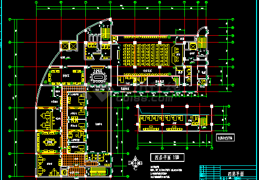 某市电信大楼建筑CAD设计施工平面图纸-图二