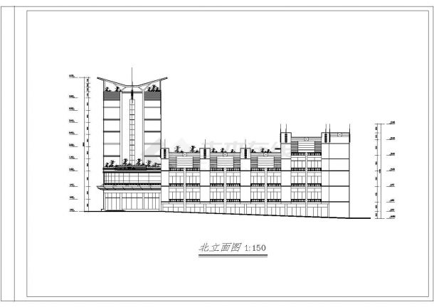 某宾馆建筑设计方案和施工全套CAD平面图-图二