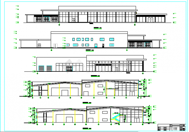 钢结构二层汽车4S店建筑施工图(含设计说明）-图一