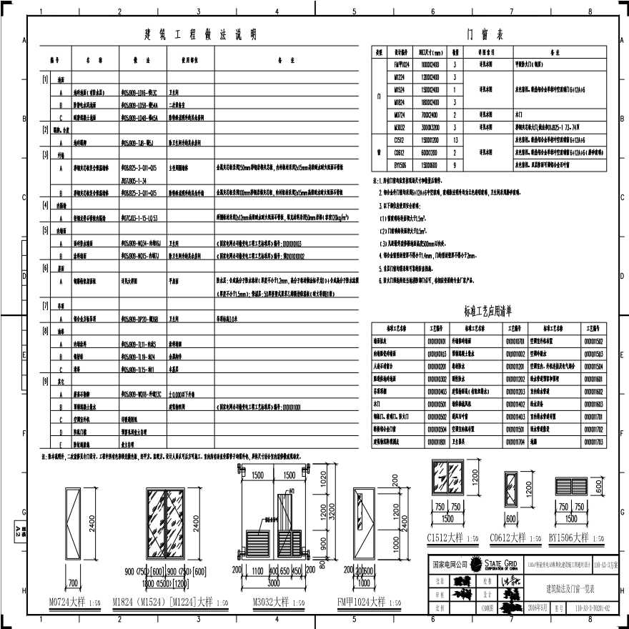 110-A3-3-T0201-02 建筑做法及门窗一览表.pdf-图一