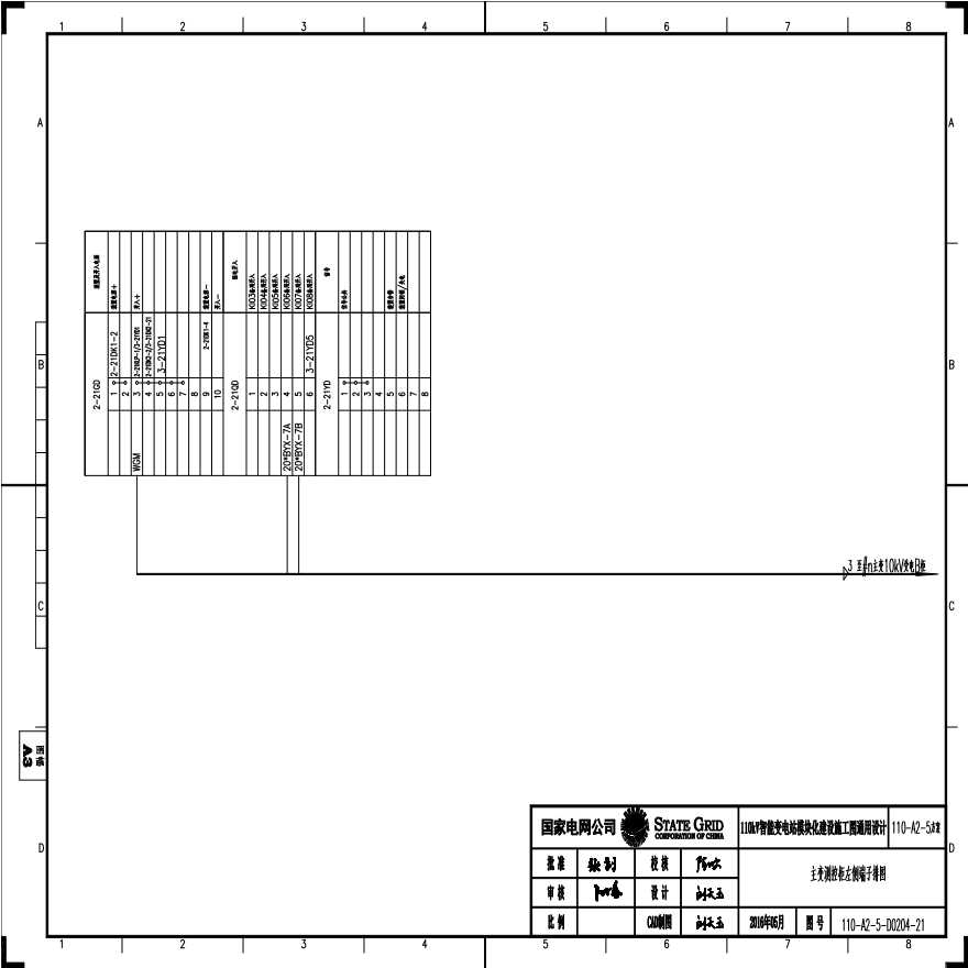 110-A2-5-D0204-21 主变压器测控柜左侧端子排图.pdf-图一