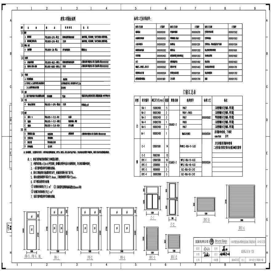110-A2-2-T0201-02 建筑做法及门窗一览表.pdf-图一
