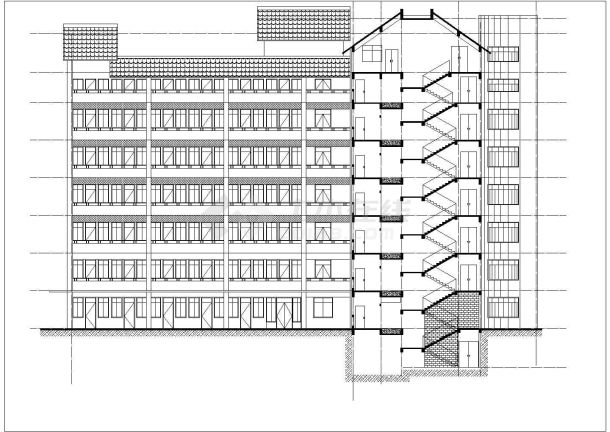 某高中学生公寓楼建筑施工图含地下室设备用房含电梯设计-图二