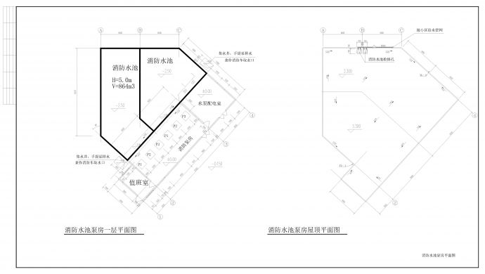 江门市某小区消防水池泵房工艺设计图_图1