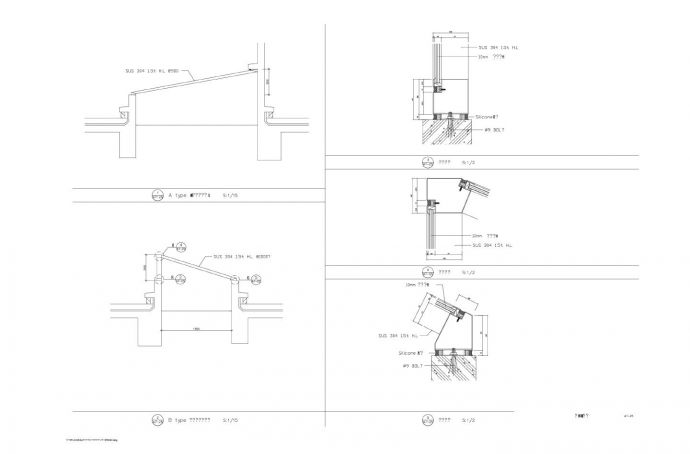 某建筑结构特殊部位墙体剖面CAD图_图1
