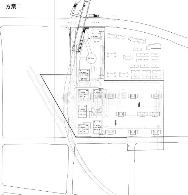 住宅办公酒店公寓强排总图测算4方案-图二