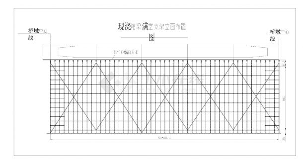 现浇箱梁满堂支架二分之一平面布置图-图一