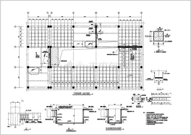 混凝土框架结构粘钢加固施工图-图一