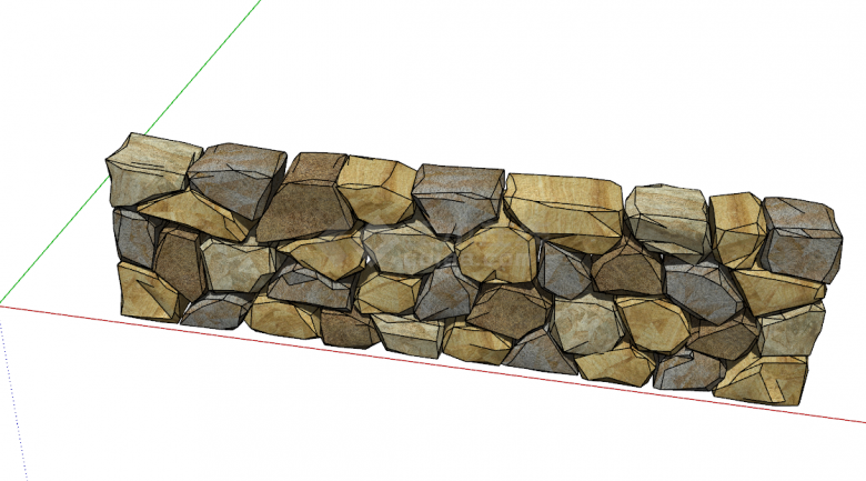 围墙石头SU模型设计-图二