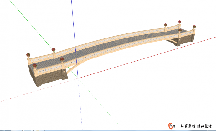 气势磅礴山区道路拱桥的SU模型_图1