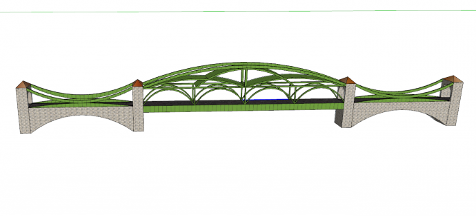 独特风格结构精巧桥梁su模型_图1